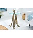 Invicta Interior Ronde bijzettafel WILDLIFE OCTOPUS 70cm messing goud metalen glazen sculptuur handgemaakt - 43498