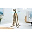 Invicta Interior Ronde bijzettafel WILDLIFE OCTOPUS 70cm messing goud metalen glazen sculptuur handgemaakt - 43498