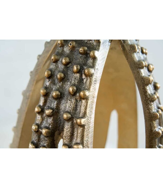 Invicta Interior Ronde bijzettafel WILDLIFE OCTOPUS 70cm messing goud metalen glazen sculptuur handgemaakt - 43498