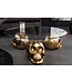 Invicta Interior Design salontafel SKULL XXL 90cm goud rond glazen blad metalen schedel handgemaakt - 43496