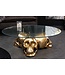 Invicta Interior Design salontafel SKULL XXL 90cm goud rond glazen blad metalen schedel handgemaakt - 43496