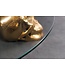 Invicta Interior Design salontafel SKULL XXL 90cm goud rond glazen blad metalen schedel handgemaakt - 43496