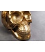 Invicta Interior Design salontafel SKULL XXL 90cm goud rond glazen blad metalen schedel handgemaakt - 43496
