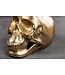 Invicta Interior Design salontafel SKULL XXL 90cm goud rond glazen blad metalen schedel handgemaakt - 43496