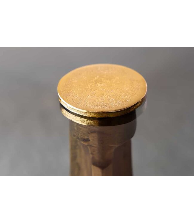 Invicta Interior Ronde bijzettafel ABSTRACT 60cm messing goud metalen poten zwart glas handgemaakt - 43495