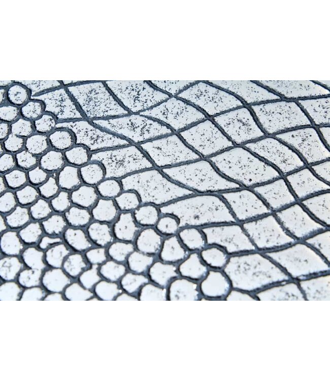 Invicta Interior Ronde set van 2 salontafels ELEMENTS 60cm zilver antiek krokodillenontwerp handgemaakt - 43493