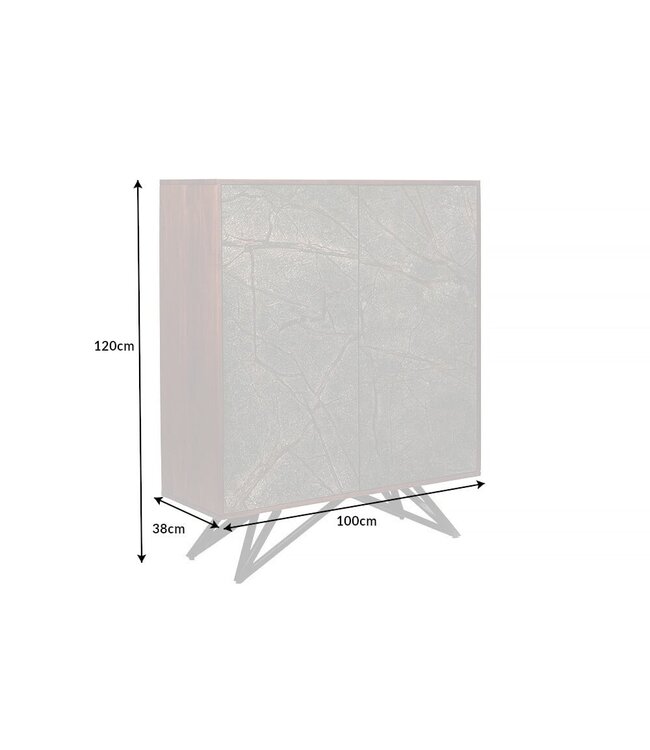 Invicta Interior Massief houten dressoir MOUNTAIN SOUL 120 cm kast van echt natuursteen acacia - 43794