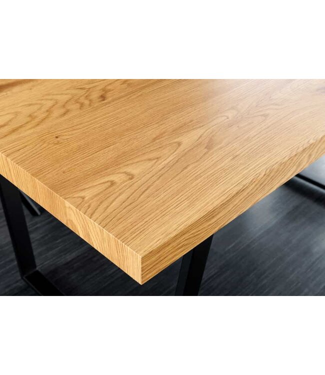 Invicta Interior Moderne eettafel LOFT 160cm eiken design zwart metalen poten sledeonderstel Industrieel - 6538955