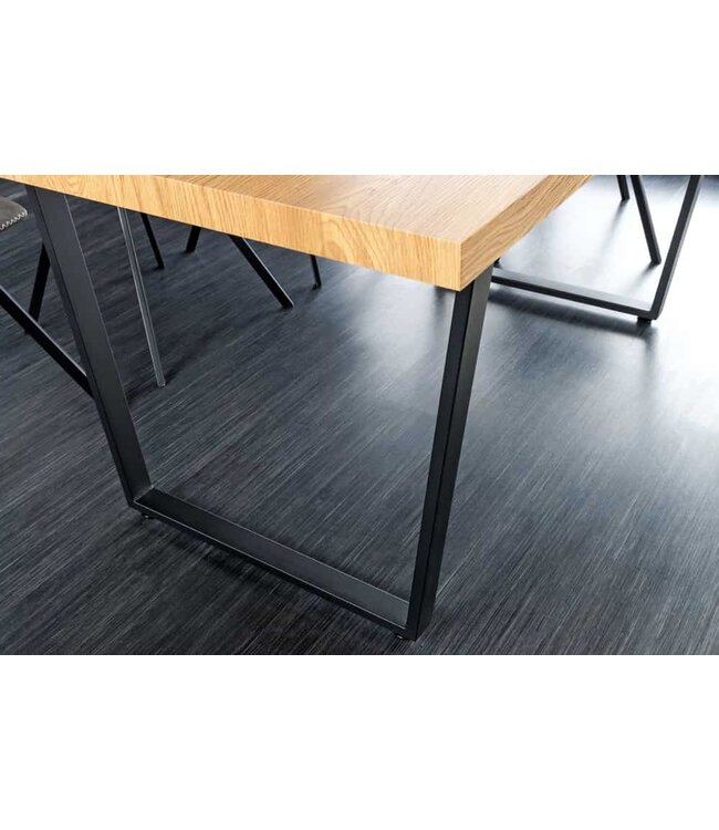 Invicta Interior Moderne eettafel LOFT 160cm eiken design zwart metalen poten sledeonderstel Industrieel - 6538955