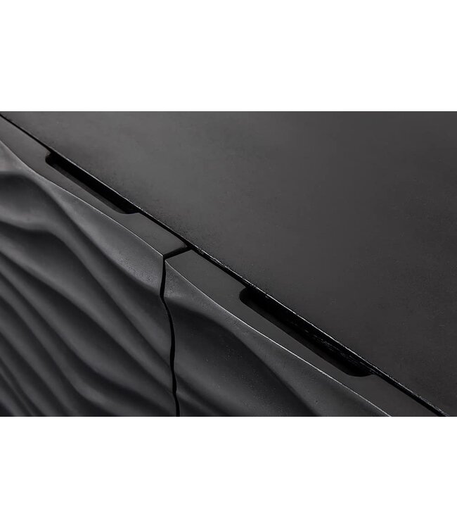 Invicta Interior Design TV-meubel WAVE 160cm zwart mango massief hout - 43477