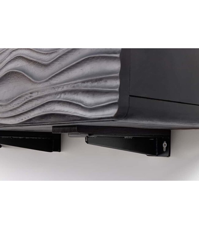 Invicta Interior Design TV-meubel WAVE 160cm zwart mango massief hout - 43477