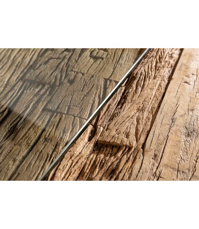 Invicta Interior Eettafel Barracuda X 180cm natuurel & Glasplaat / 39698 & 36648G