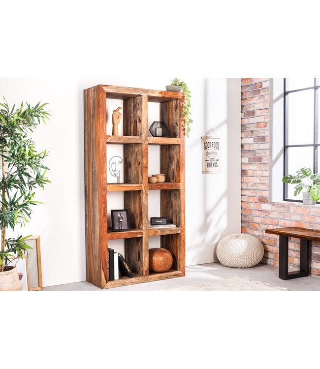 Invicta Interior Massieve plank MAKASSAR 180cm Sheeshamhout smoke finish 8 vakken handgemaakt - 43065