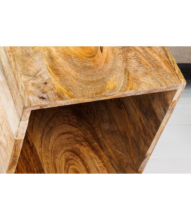 Invicta Interior Naturel set van 2 bijzettafels CURACAO 40cm mangohouten blokjes - 42577