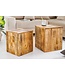 Invicta Interior Naturel set van 2 bijzettafels CURACAO 40cm mangohouten blokjes - 42577