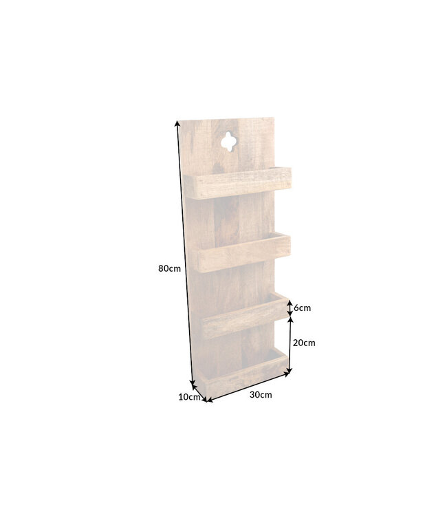 Invicta Interior Stevige keukenplank HEMINGWAY 80cm mangohouten wandplank - 42573