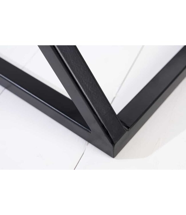 Invicta Interior Handgemaakte bijzettafel BUTLER 30cm Sheesham metalen salontafel met steenafwerking Z-Design - 42538