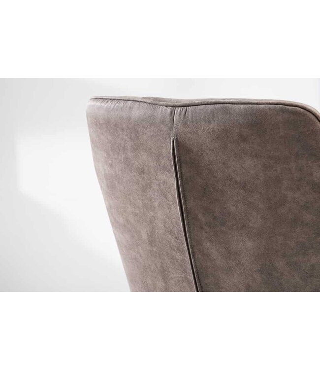 Invicta Interior Exclusief design stoel LOFT microvezel vintage taupe met armleuning - 42475