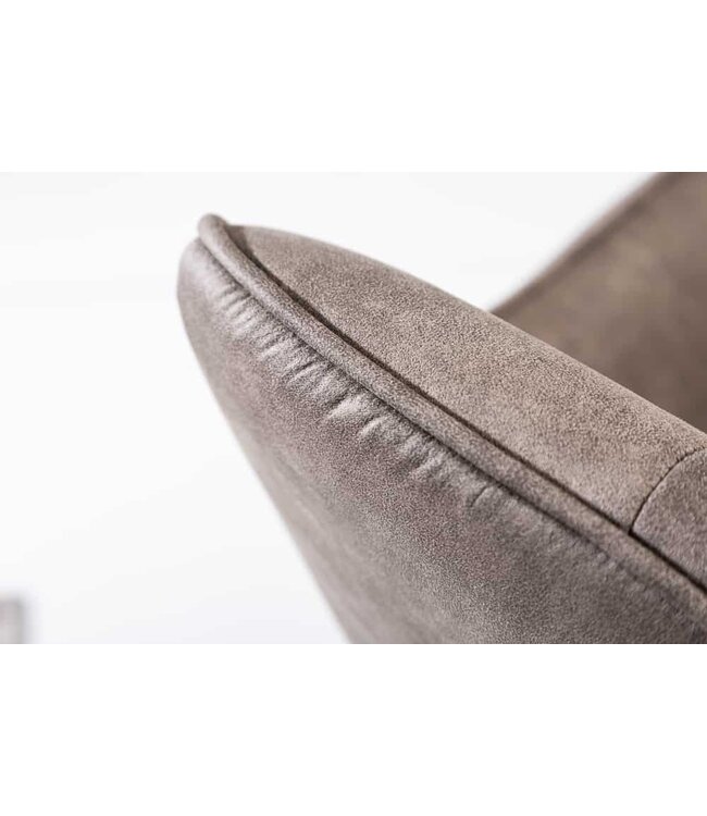Invicta Interior Exclusief design stoel LOFT microvezel vintage taupe met armleuning - 42475
