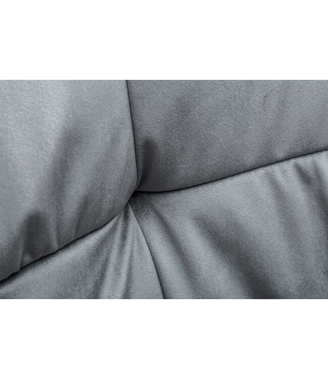 Invicta Interior Exclusief design stoel LOFT fluweel zilvergrijs met armleuning - 42472