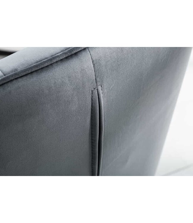 Invicta Interior Exclusief design stoel LOFT fluweel zilvergrijs met armleuning - 42472