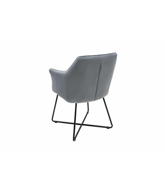 Invicta Interior Exclusief design stoel LOFT fluweel zilvergrijs met armleuning - 42472