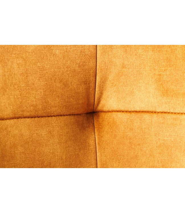 Invicta Interior Design stoel LOFT mosterdgeel fluweel draaibaar zwart metalen frame met armleuning - 42392