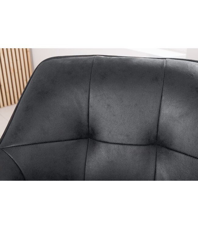 Invicta Interior Design stoel LOFT antiek grijs draaiframe van massief beukenhout met armleuning - 42388