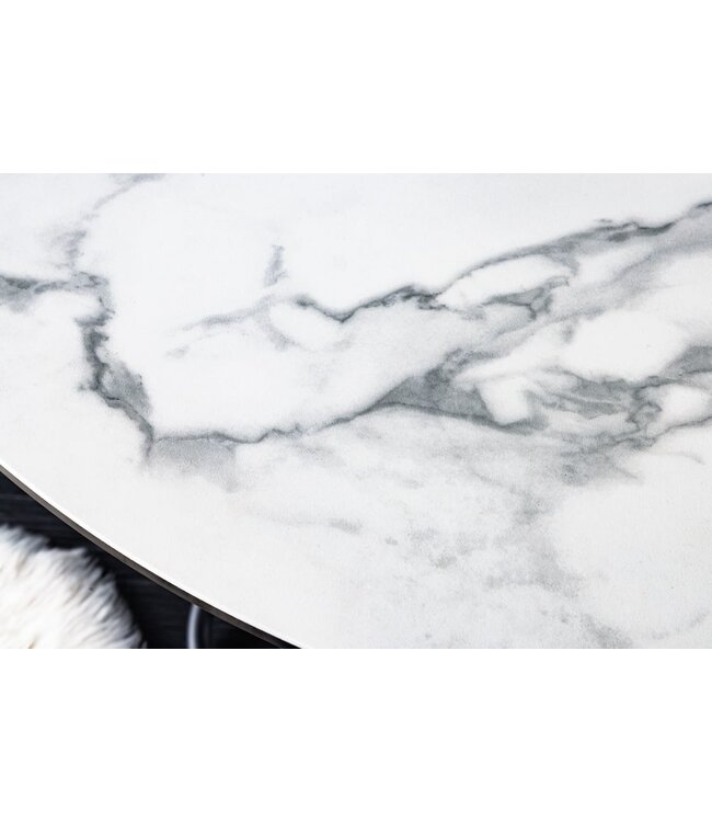 Invicta Interior Ronde eettafel ELLIPSE 120cm marmer witte keramische haarspeldpoten gemaakt in Italie - 42369