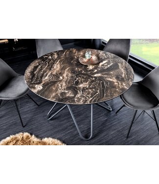 Invicta Interior Ronde eettafel ELLIPSE 120cm natuursteen keramische haarspeldpoten gemaakt in Italie - 42368