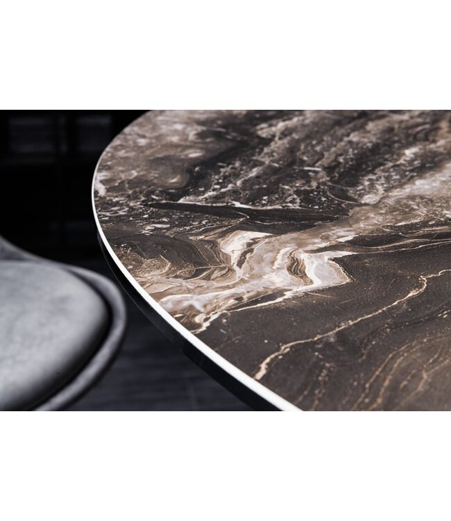 Invicta Interior Ronde eettafel ELLIPSE 120cm natuursteen keramische haarspeldpoten gemaakt in Italie - 42368