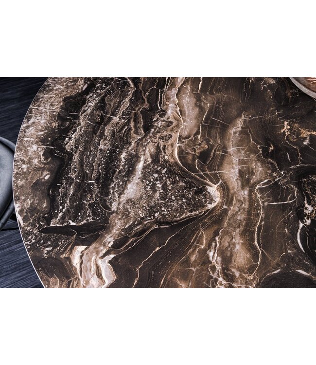 Invicta Interior Ronde eettafel ELLIPSE 120cm natuursteen keramische haarspeldpoten gemaakt in Italie - 42368