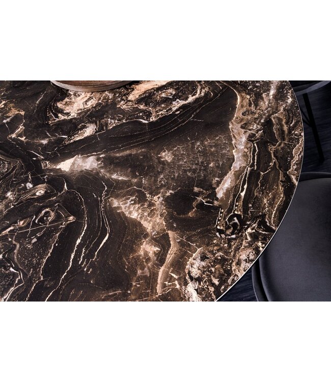 Invicta Interior Ronde eettafel ELLIPSE 120cm natuursteen keramische haarspeldpoten gemaakt in Italie - 42368