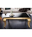 Invicta Interior Elegante salontafel MODERN BAROK 100cm zwart opaalglas gouden poten - 42315