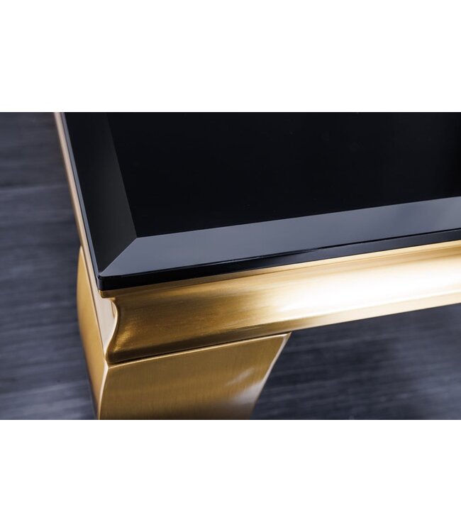 Invicta Interior Elegante salontafel MODERN BAROK 100cm zwart opaalglas gouden poten - 42315