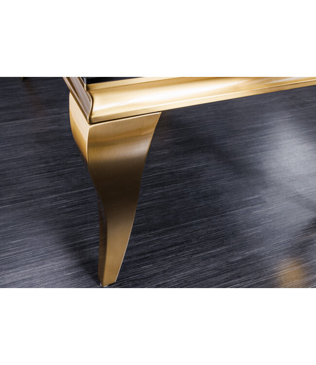 Invicta Interior Elegante salontafel MODERN BAROK 100cm zwart opaalglas gouden poten - 42315