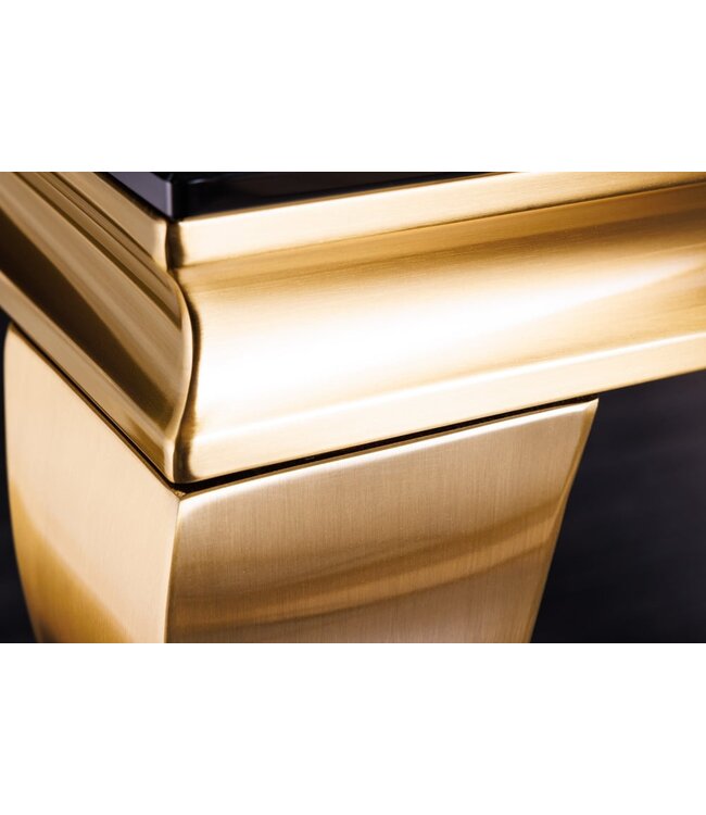 Invicta Interior Elegante salontafel MODERN BAROK 100cm zwart opaalglas gouden poten - 42315