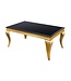 Invicta Interior Elegante salontafel MODERN BAROK 100cm zwart opaalglas gouden poten - 42315