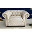 Invicta Interior Chesterfield fauteuil 110cm fluweel champagne met knoopstiksel en veerkern - 42312