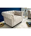 Invicta Interior Chesterfield fauteuil 110cm fluweel champagne met knoopstiksel en veerkern - 42312