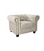 Invicta Interior Chesterfield fauteuil 110cm fluweel champagne met knoopstiksel en veerkern - 42312
