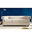 Invicta Interior Chesterfield 3-zitsbank 200cm fluweel champagne 3-zits met knoopstiksel en veerkern - 42310