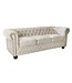 Invicta Interior Chesterfield 3-zitsbank 200cm fluweel champagne 3-zits met knoopstiksel en veerkern - 42310