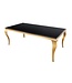 Invicta Interior Elegante design eettafel MODERN BAROK 180cm zwart goud roestvrijstalen opaalglas tafelblad - 42309