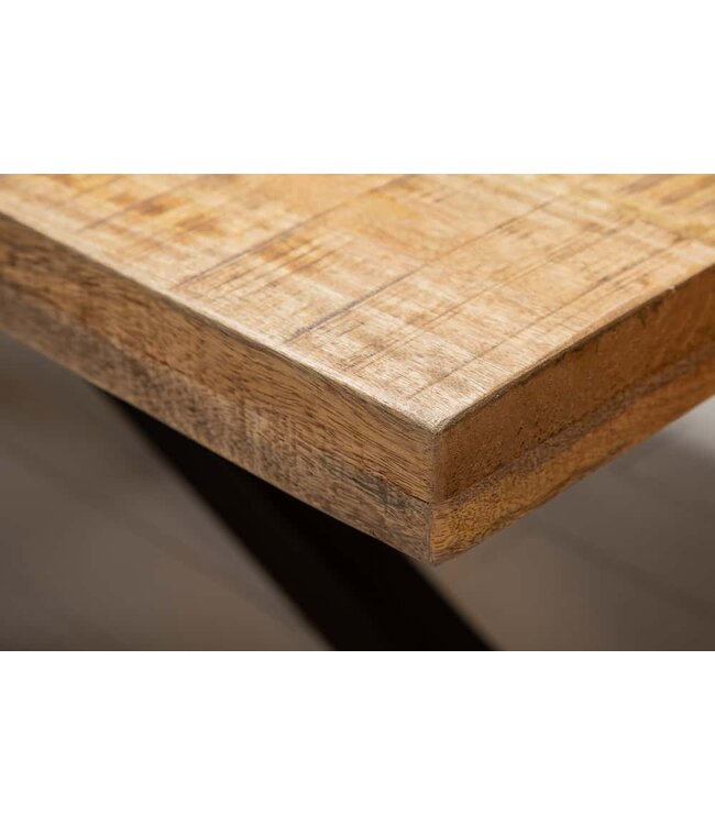 Invicta Interior Massieve industrieele eettafel GALAXIE 160cm mangohouten stervormig frame - 42257