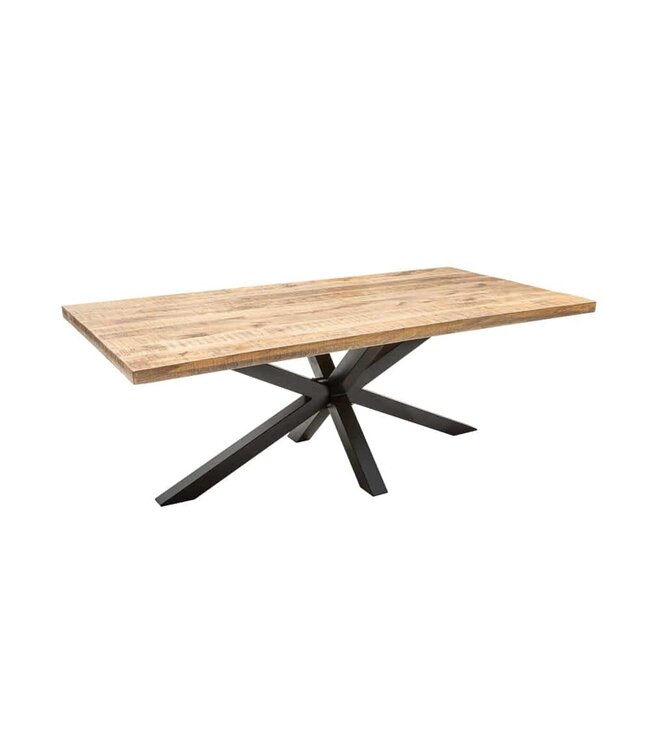 Invicta Interior Massieve industrieele eettafel GALAXIE 160cm mangohouten stervormig frame - 42257