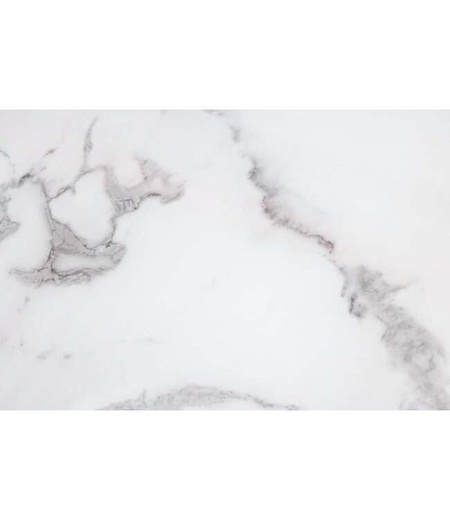 Invicta Interior Elegante salontafel BOUTIQUE 90cm wit kristalglas marmeren decor zwart frame - 42174