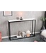 Invicta Interior Elegante consoletafel BOUTIQUE 110 cm wit kristalglas met marmeren decor zwart frame - 42170