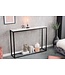 Invicta Interior Elegante consoletafel BOUTIQUE 110 cm wit kristalglas met marmeren decor zwart frame - 42170