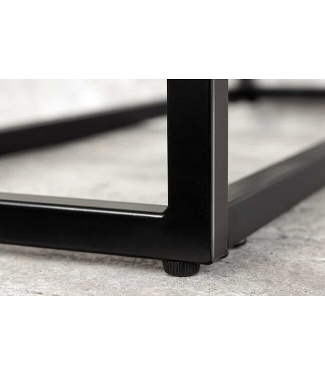 Invicta Interior Elegante consoletafel BOUTIQUE 110 cm wit kristalglas met marmeren decor zwart frame - 42170